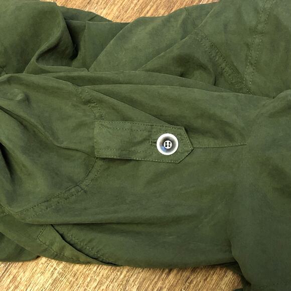 Brandy Melville Army Green Button Zip Front Utility Jacket Size One Si - Picture 11 of 16